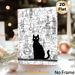 Black Cat & Chemistry Lab Painting Poster, Monochrome Sketch-style Poster, Artistic Design With Lab Glassware And Chemical Formulas, Ideal For Home_maomaolike.com