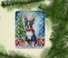 Boston Terrier Christmas Reindeer Porcelain Ornament Christmas Tree Hanging Decorations For Home Christmas Holiday, Rectangle, Gift, Multicolor_maomaolike.com
