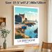 Brittany France Coastal Village Painting Poster, Warm-toned Stylized Illustration Poster, Serene Harbor Scene With Boats & Stone Cottages, Peaceful_maomaolike.com