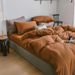 INS Japanese Style Solid Knitted Four-Piece Set Skin-Friendly Naked Sleep Plain Color Double Stitched Jersey Cotton Sheet Bed Skir_maomaolike.com