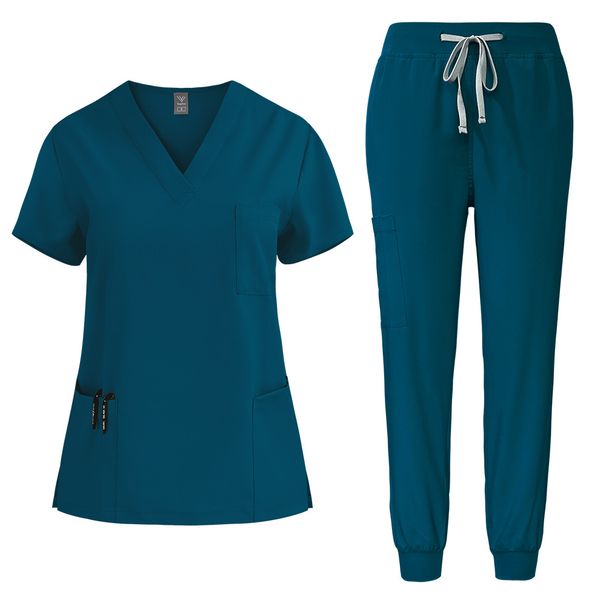 Women's short-sleeved doctor's gown, surgical gown, women's beauty work clothes, men's operating room scrub gown, elastic quick-drying gown_maomaolike.com