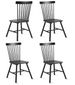 Black Spindle Back Wooden Chairs, Windsor Dining Chair Set Of 4 For Kitchen And Dining Room_maomaolike.com