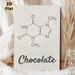 Chocolate Molecule Structure Painting Poster, Minimalist Monochrome Chemical Formula Print Poster, Unique Science-inspired Decor Ideal For Kitchen_maomaolike.com