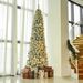 9ft Pre-Lit Snow-Flocked Slim Douglas Fir Artificial Christmas Tree With Realistic Branches, 550 LED Lights And 988 Tips_maomaolike.com