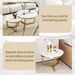 Modern Round Nesting Coffee Table Set 2-Piece White & Marbling Top Gold Base_maomaolike.com