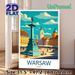 Warsaw Poland Cityscape Painting Poster, Vibrant Retro Illustration Poster, Showcases Iconic Square With Historic Architecture, Ideal For Home, Office_maomaolike.com