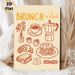 Brunch Themed Painting Poster, Warm-toned Hand-drawn Brunch Food Illustration Poster, Cozy Dining Vibe Decor Ideal For Kitchen & Dining Room_maomaolike.com