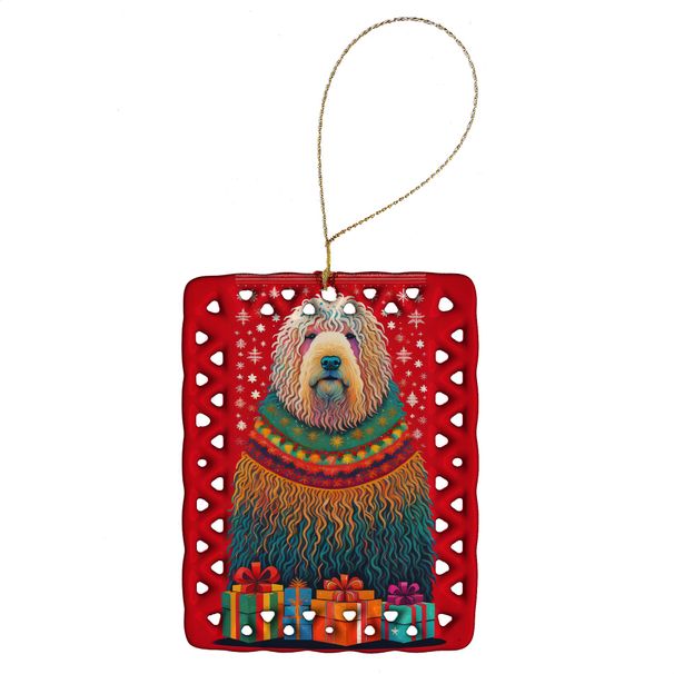 Komondor Holiday Christmas Porcelain Ornament Christmas Tree Hanging Decorations For Home Christmas Holiday, Rectangle, Gift, Multicolor_maomaolike.com
