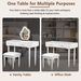 40" Modern Vanity Table Set With Mirror Touch Screen Lighted Mirror, Dressing Table And Cushioned Stool Set With 2 Large Drawers, White_maomaolike.com
