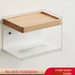 Walnut Storage Rack Bathroom Wall-Mounted No-Drill Toilet Solid Wood Tissue Box Roll Paper Holder_maomaolike.com