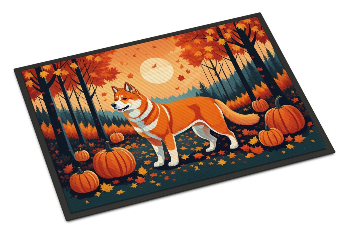 Akita Fall Doormat Front Door Mat Indoor Outdoor Rugs For Entryway, Non Slip Washable Low Pile, 24H X 36W_maomaolike.com