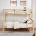 Twin Over Full Bunk Bed With Thick Posts,Wooden Bunk Bed With High Guardrail And Ladder For Kids, Teens, Dorm Rooms, And Guest Rooms,No Box Spring Needed,Natural_maomaolike.com
