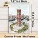 Clock Tower City Square Painting Poster, Soft Watercolor Urban Plaza With Historic Clock Tower Poster, Elegant Cityscape Decor Suitable For Living_maomaolike.com