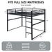Metal Loft Bed Full Size, Loft Bed Frame With Safety Guard Rails & Flat Ladder, Twin Loft Bed For Kids Teens Adults, Black_maomaolike.com