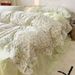 Wholesale INS Korean Skin-Friendly Washed Wrinkled Bubble Cotton Edge Princess Style Pastoral Floral Four-Piece Set_maomaolike.com
