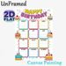 Birthday Tracker Painting Poster, Vibrant Cartoon-style Poster With Colorful Birthday Cakes And Monthly Blank Grids, Practical Tool To Record_maomaolike.com