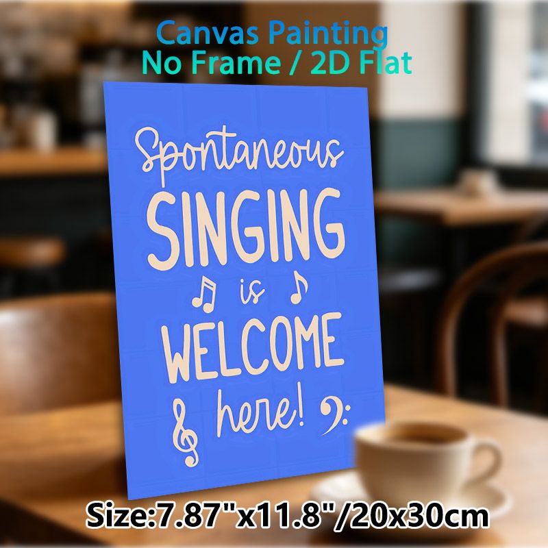 Music Slogan Painting Poster, Vibrant Blue Typographic Poster, Cheerful Music-themed Decor Ideal For Living Room, Music Studio Or Casual Home Spaces_maomaolike.com