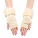 Unisex Short woolly gloves knitted wool warm fingertip half-finger gloves sleeves_maomaolike.com