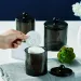 Clear Black Qtip Holder Dispenser With Lids Apothecary Jar Containers For Vanity Organizer Storage - Bathroom_maomaolike.com