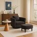 Swivel Accent Chair With Ottoman Set, Modern Chenille Barrel Armchair With Removable Back Pillow & 2 Armrest Covers For Living Room, Bedroom, Office, Black_maomaolike.com