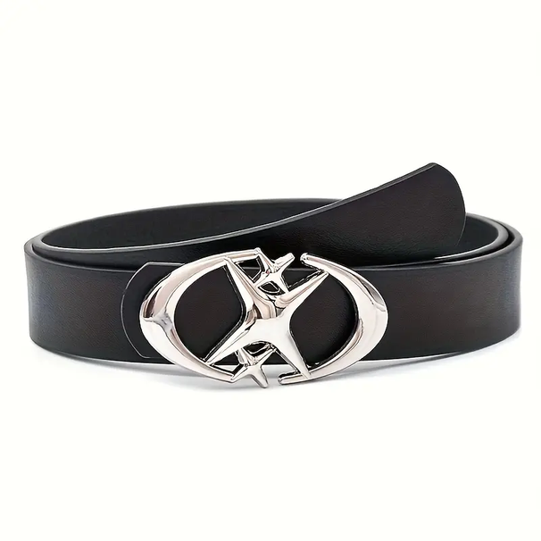 Stylish Oval Cross Metal Buckle Belt Durable, Simple, Universally Compatible - Unisex Gift Idea For Men And Women_maomaolike.com