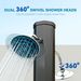 9.2 Gallon Slolar Heated Outdoor Shower With 2 Free-Rotating Shower Heads And Foot Showers For Poolside Beach Spa, 7.1ft_maomaolike.com
