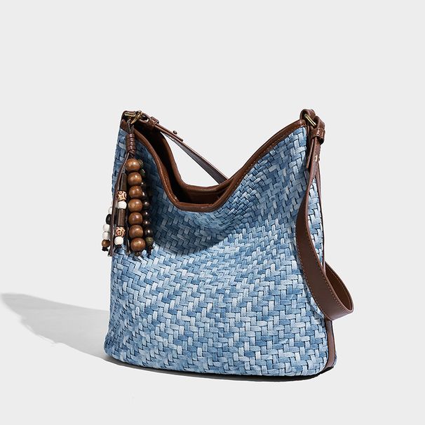 Unique Design Vintage Woven Underarm Bucket For Women 2026 New Large Capacity Casual Handbag Shoulder Bag_maomaolike.com