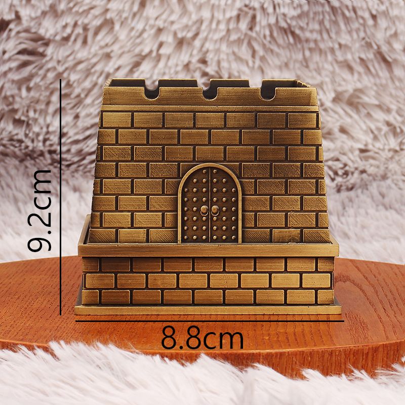 Brass Burner For Home Use, Incense Coil Holder, Great Wall Beacon Tower Antique Style Desktop Decoration, Metal Ornament Craft_maomaolike.com