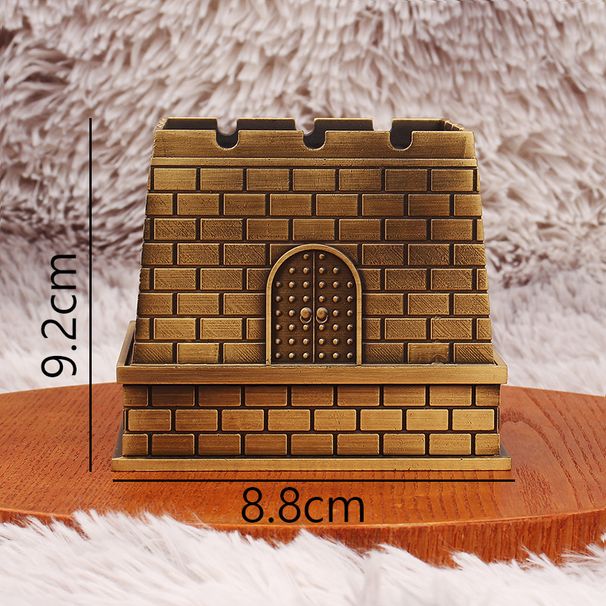 Brass Burner For Home Use, Incense Coil Holder, Great Wall Beacon Tower Antique Style Desktop Decoration, Metal Ornament Craft_maomaolike.com