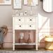 Narrow Console Table,Slim Sofa Table With Three Storage Drawers And Bottom Shelf_maomaolike.com