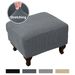 Cross-border Solid Color Elastic Fleece Footstool Square Footrest Dustproof Thickened Sofa Cover, Stool Cover_maomaolike.com