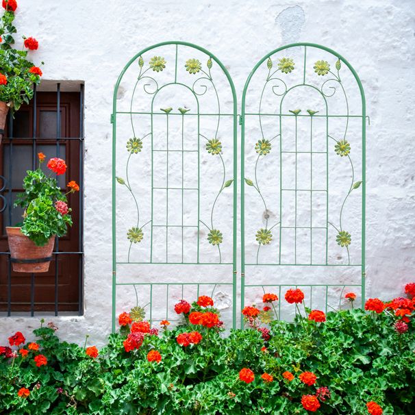 4 Pack Metal Garden Trellis 71" X 19.7" Rustproof Trellis For Climbing Plants Outdoor Flower Support Green_maomaolike.com