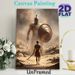 Mythological Warrior Painting Poster, Dramatic Realistic Battlefield Confrontation Poster, Immersive Mythic Combat Art Piece For Home, Game Room Decor_maomaolike.com