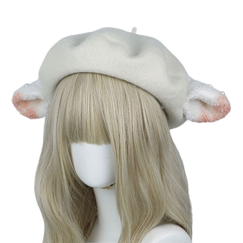 Hot Sale Classy Lamb Ears Octagonal Painter Hat Wild for Street_maomaolike.com