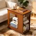Bamboo Folding Edge Table With Movable Storage, Foldable Tabletop Suitable For Beds And Sofas, Saving Space, Multiple Storage Spaces, Natural Texture_maomaolike.com