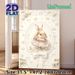 Ballerina Bunny Painting Poster, Delicate Watercolor Style Poster, Soft Elegant Bunny In Pastel Lace Dress With Floral Details, Ideal For Bedroom And_maomaolike.com