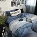 Once Upon A Time Ins Simple Gradient Blue Four-Piece Twill Sheet Bed Skirt Bedding 4-Piece Set_maomaolike.com