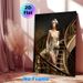 Roaring 20s Flapper Lady Painting Poster, Elegant Vintage Art Deco Style Poster, Glamorous Sequined Dress Figure On Ornate Staircase Brings Retro_maomaolike.com