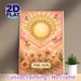 The Sun Tarot Themed Painting Poster, Soft Pastel Vintage Style Poster, Warm Whimsical Design Featuring Sun, Flowers And Butterflies, Ideal For_maomaolike.com