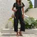 Women's casual commuting nine-point pants summer wide-leg jumpsuit women_maomaolike.com