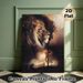 Religious Lion & Jesus Crucifixion Painting Poster, Vintage Textured Dual-image Poster, Thought-provoking Religious Artwork Ideal For Home, Prayer_maomaolike.com