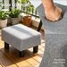 Ottoman Foot Rest, Small Foot Stool With Linen Fabric Upholstery And Plastic Legs, Cube Ottoman_maomaolike.com