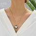 Cute Eyes Heart Palm Zodiac Signs Necklace For Women Double Sided Enamel Star Pendant Collar Gold Color Stainless Steel_maomaolike.com