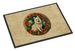 Japanese Spitz Christmas Flowers Doormat Front Door Mat Indoor Outdoor Rugs For Entryway, Non Slip Washable Low Pile, 24H X 36W_maomaolike.com