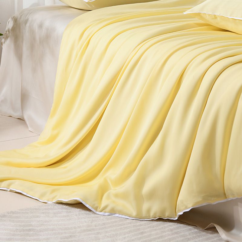 Home Textile Summer Ice Silky Light Luxury High End Pure Color Cool Bedding Lyocell Tencel Single Quilt Cover_maomaolike.com