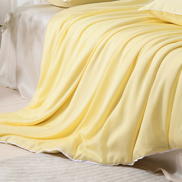 Home Textile Summer Ice Silky Light Luxury High End Pure Color Cool Bedding Lyocell Tencel Single Quilt Cover_maomaolike.com