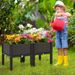 2 Set Space-Saving Design Elevated Plastic Raised Garden Bed Planter Kit For Flower Vegetable Grow_maomaolike.com