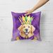 Golden Retriever King Of Mardi Gras Throw Pillow Machine Washable, Indoor Outdoor Decorative Pillow For Couch, Bed Or Patio, 18Hx18W_maomaolike.com