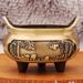 Brass Carved Bridge Ear Indoor Ancestor Hall Offering High Holder Stick Sandalwood Incense Burner Metal Craft Ornament_maomaolike.com