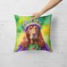 Irish Setter King Of Mardi Gras Throw Pillow Machine Washable, Indoor Outdoor Decorative Pillow For Couch, Bed Or Patio, 18Hx18W_maomaolike.com